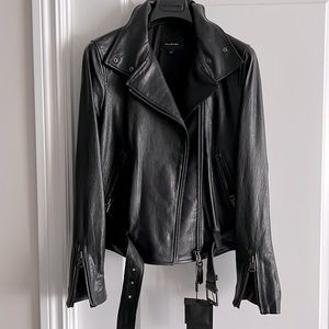 Mackage Black Leather Biker Jacket